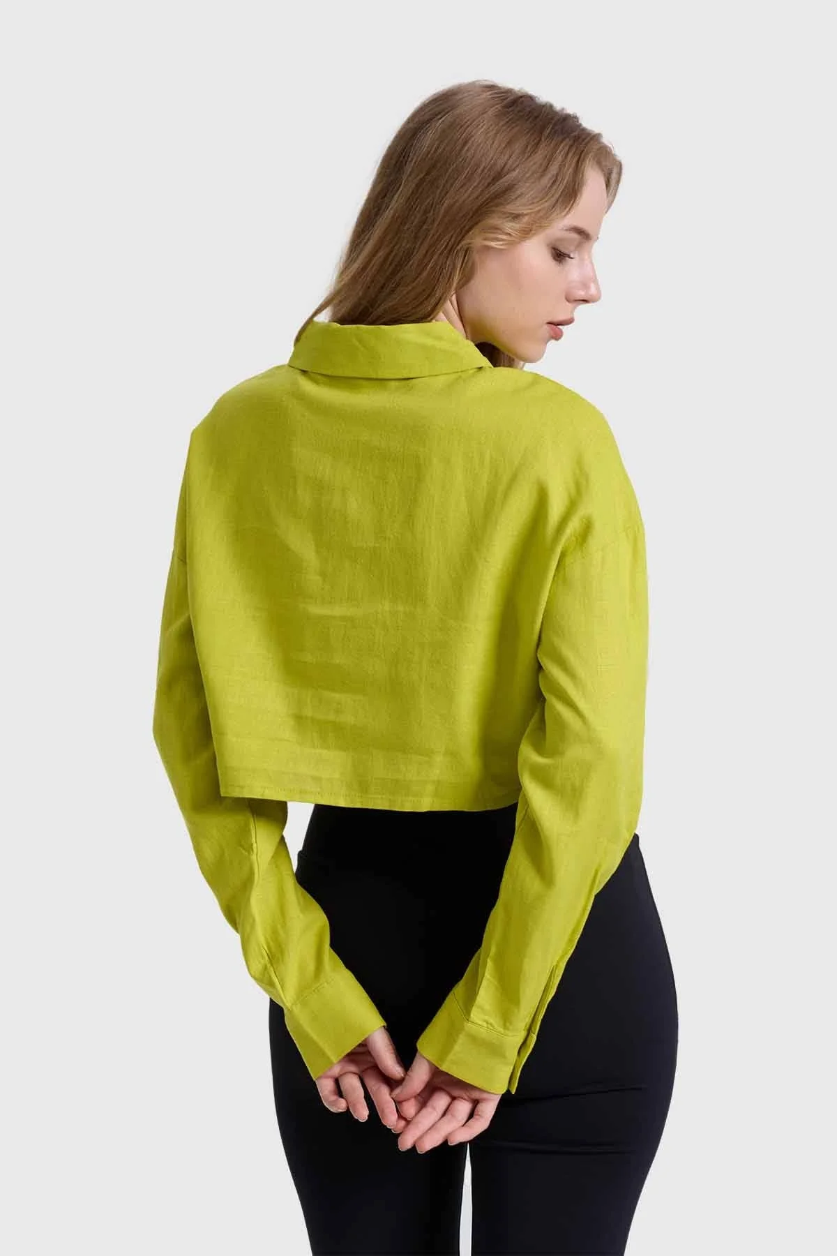 Blusa Mujer Cropped Verde - Image 3