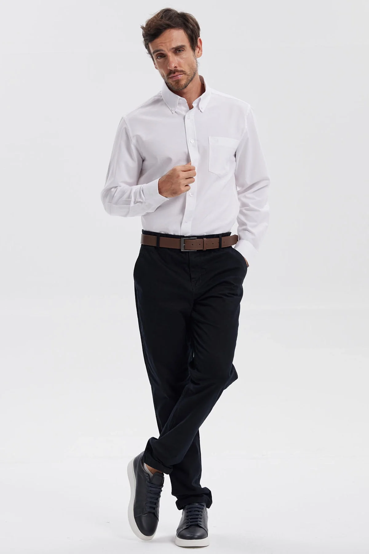 Camisa Hombre Oxford Blanco - Image 4