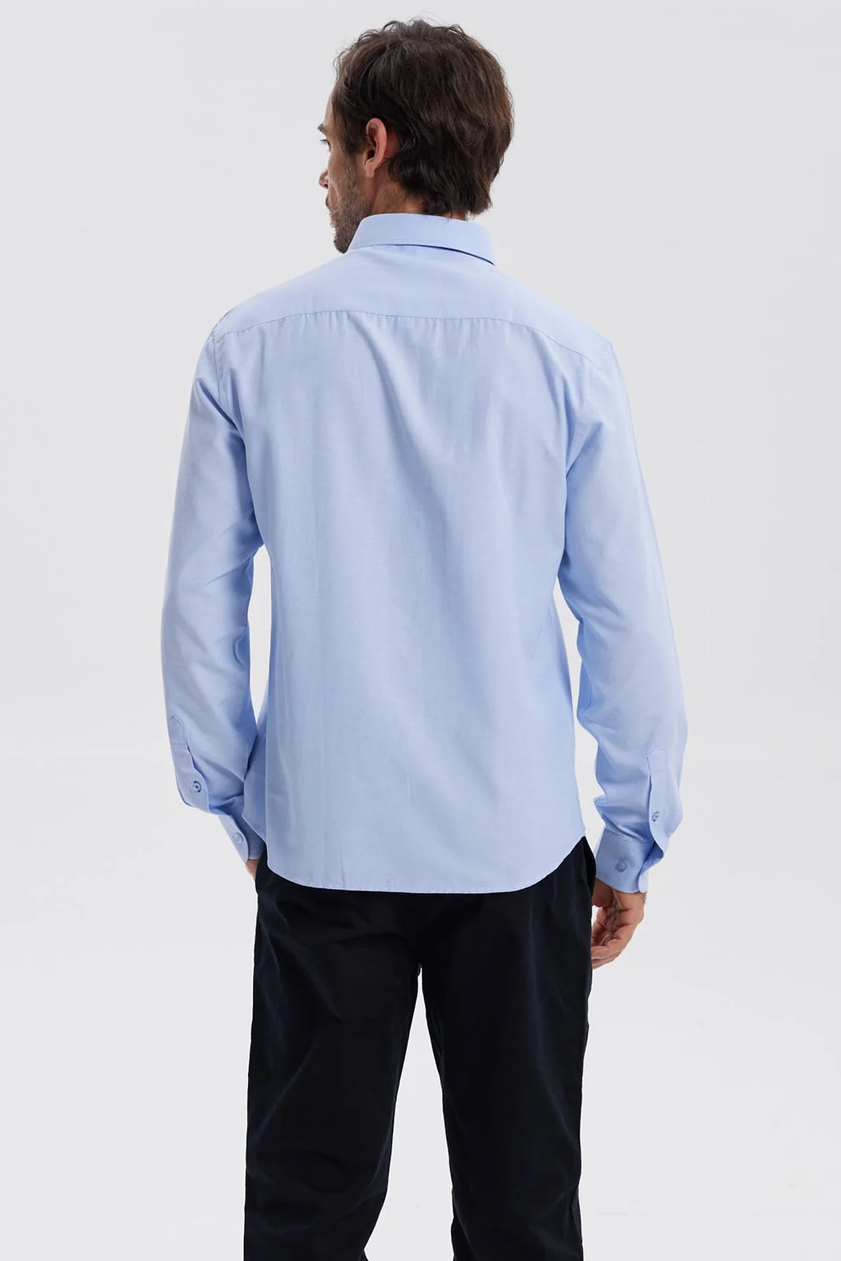 Camisa Hombre Oxford Celeste - Image 3