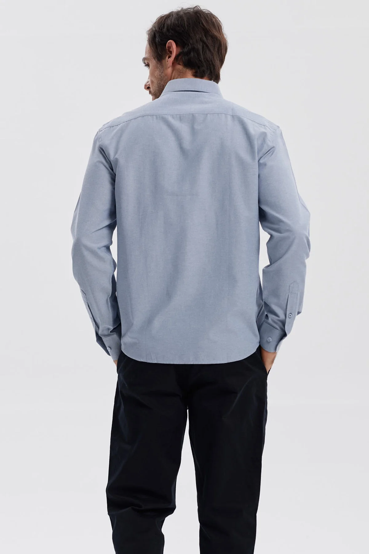 Camisa Hombre Oxford Gris - Image 3