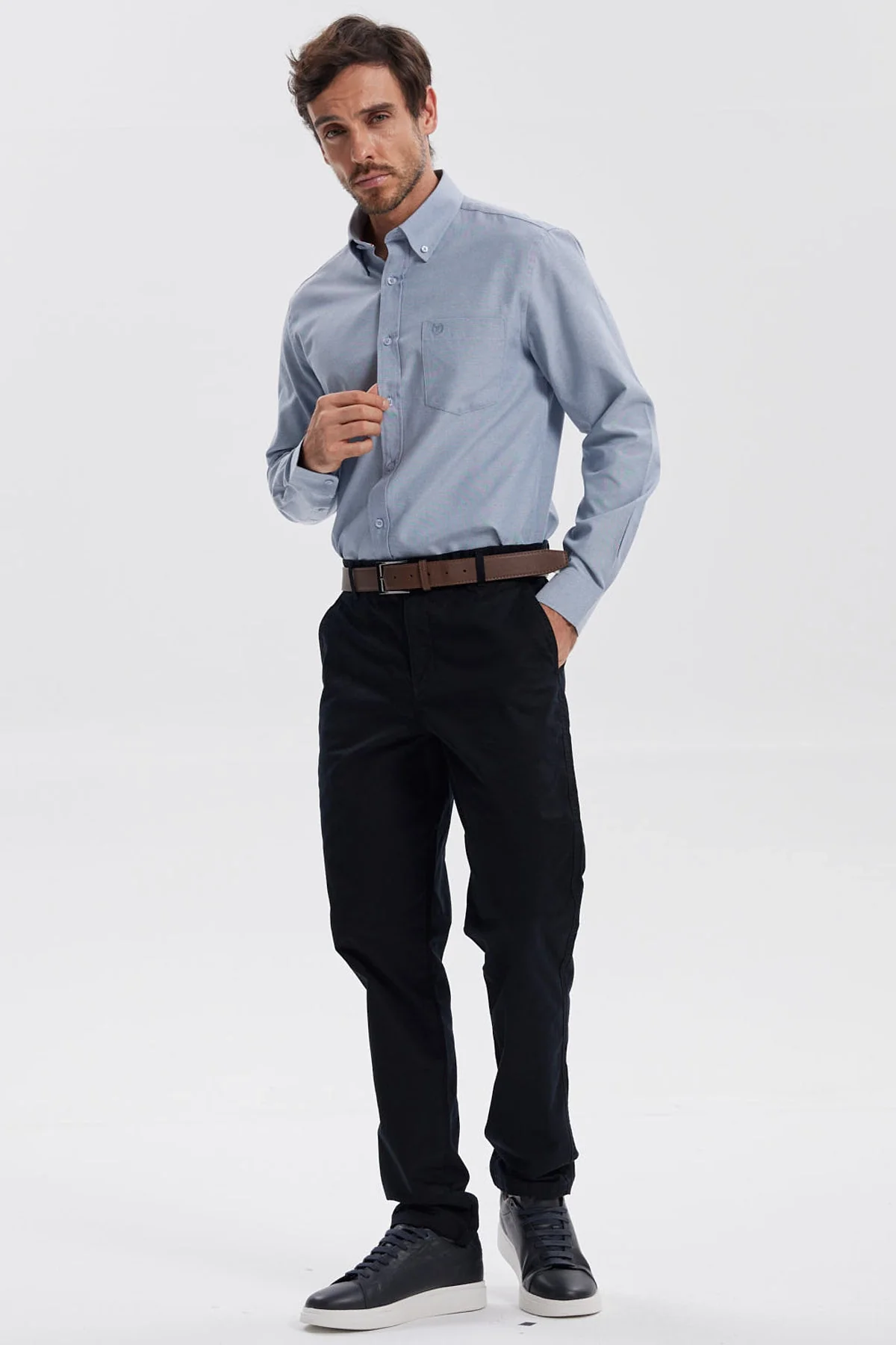 Camisa Hombre Oxford Gris - Image 4