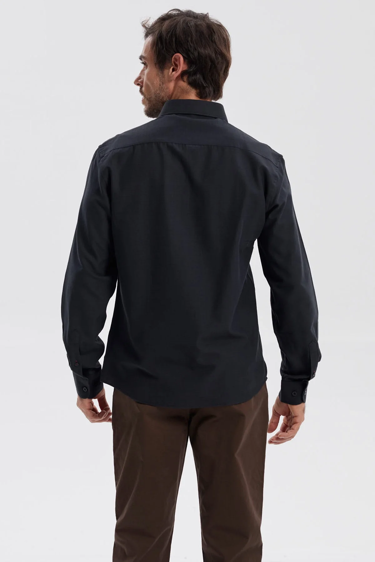 Camisa Hombre Oxford Negro - Image 3