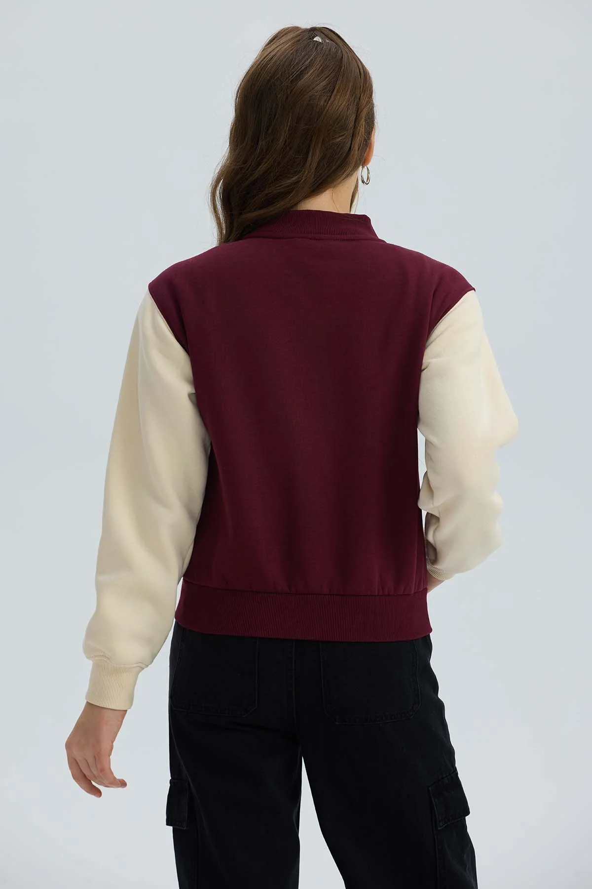 Chaqueta Niña Bomber Burdeo - Image 3