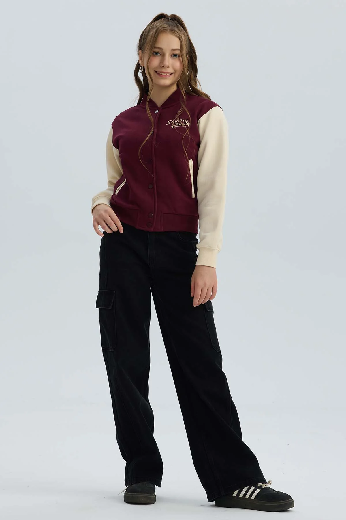 Chaqueta Niña Bomber Burdeo - Image 4