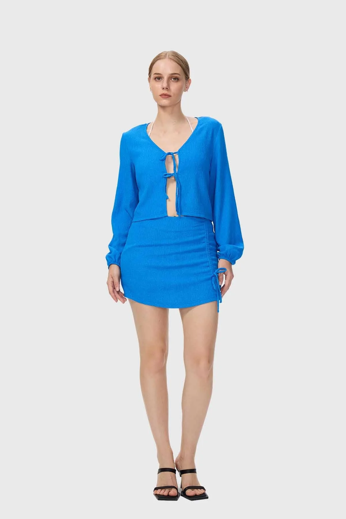 Falda Mujer Malla Azul - Image 4