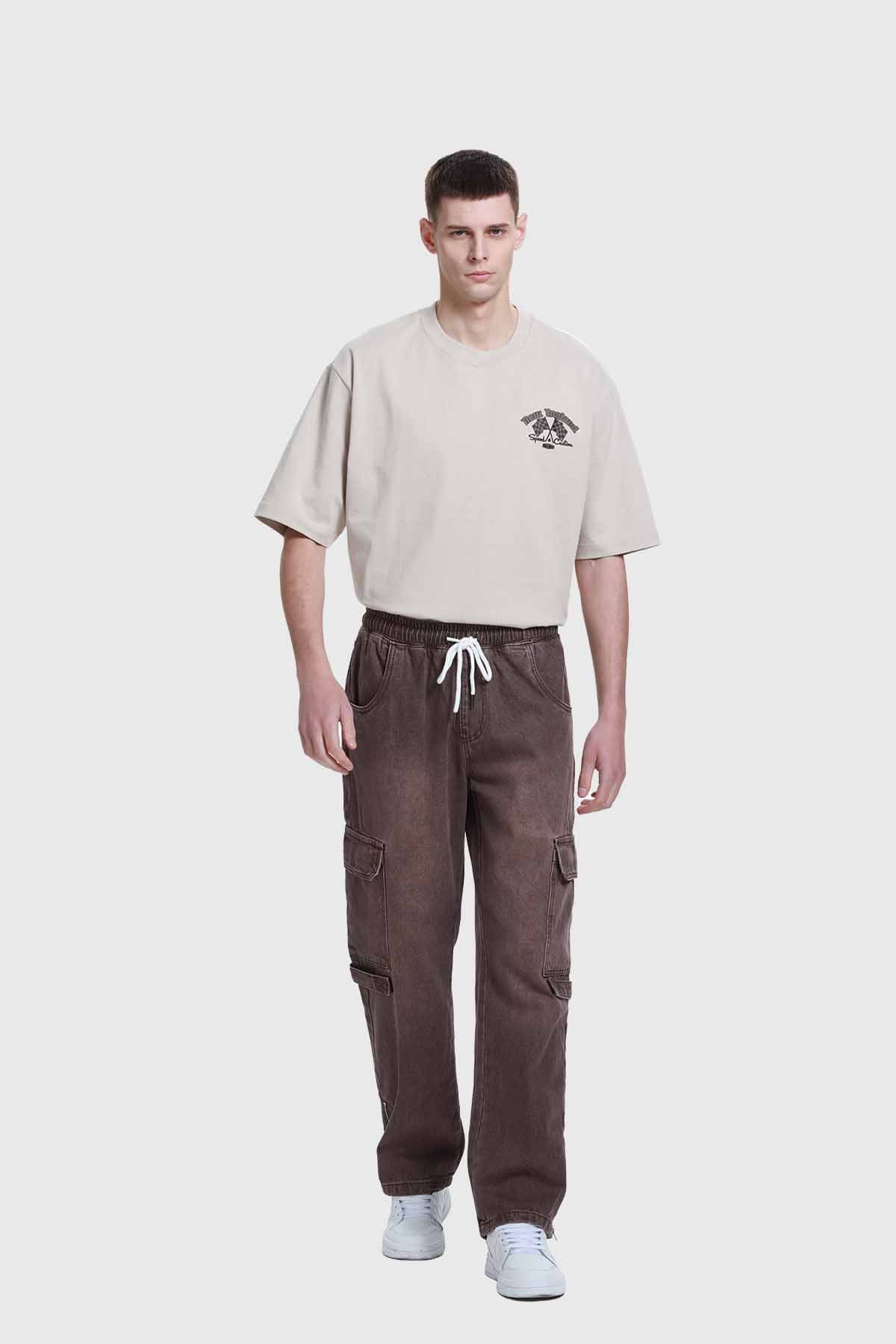Jeans Hombre Cargo Recto Café - Image 4