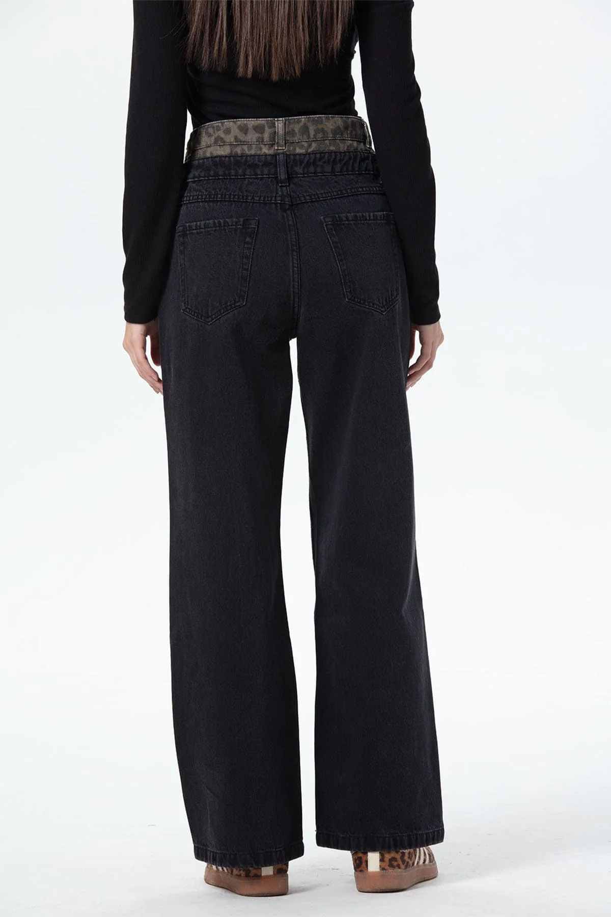 Jeans Mujer Cintura Calce Recto Negro - Image 3