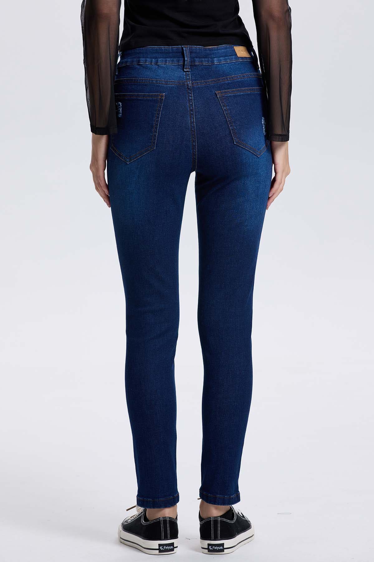 Jeans Mujer Lia Super Skinny Azul Oscuro - Image 3
