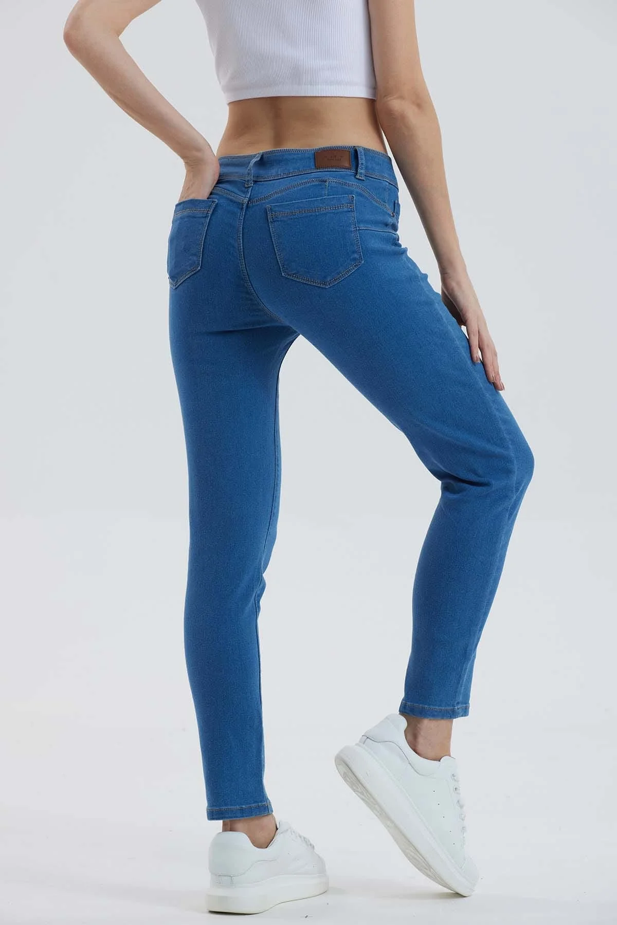 Jeans Mujer Skinny Push Up Azul - Image 3