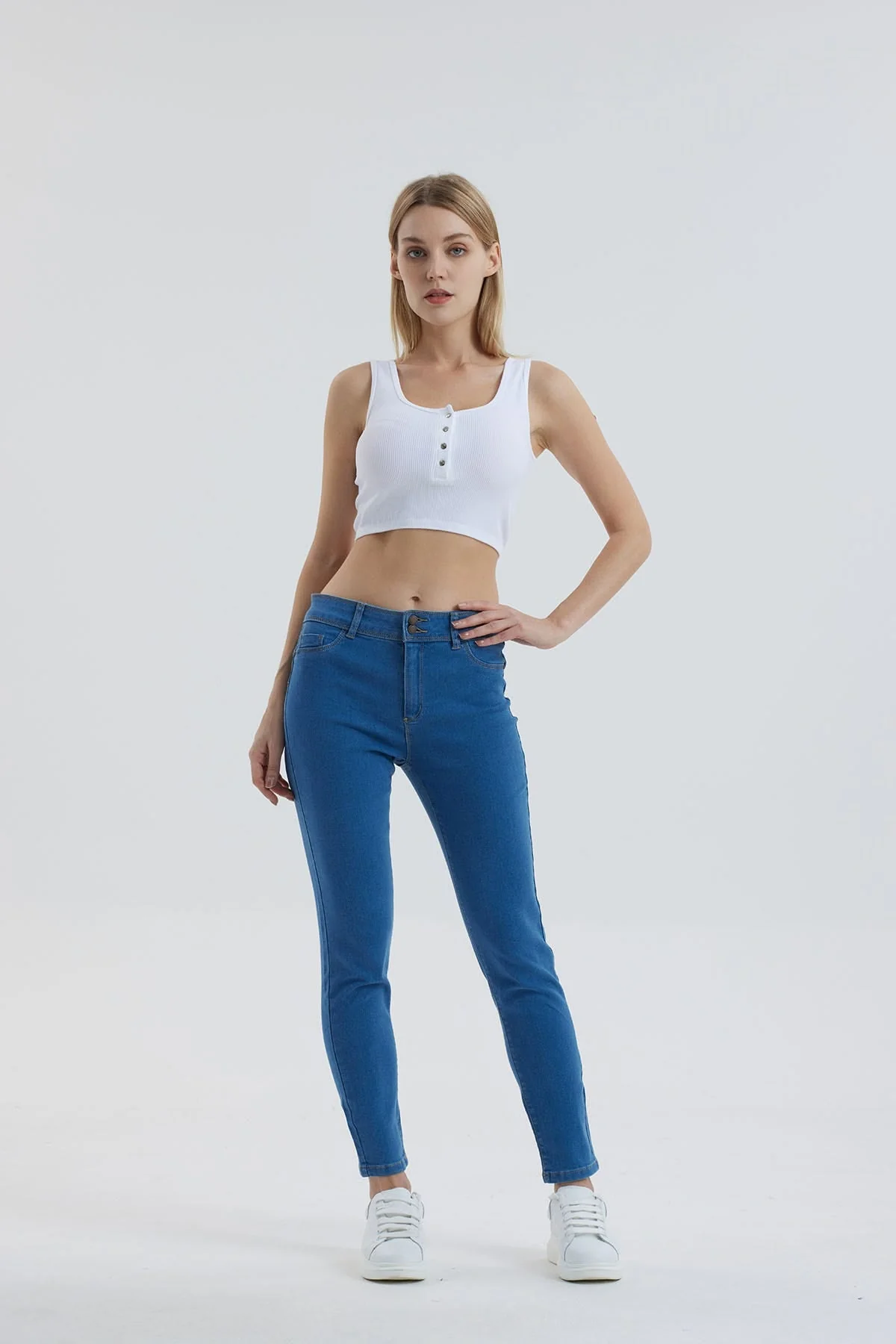 Jeans Mujer Skinny Push Up Azul - Image 4