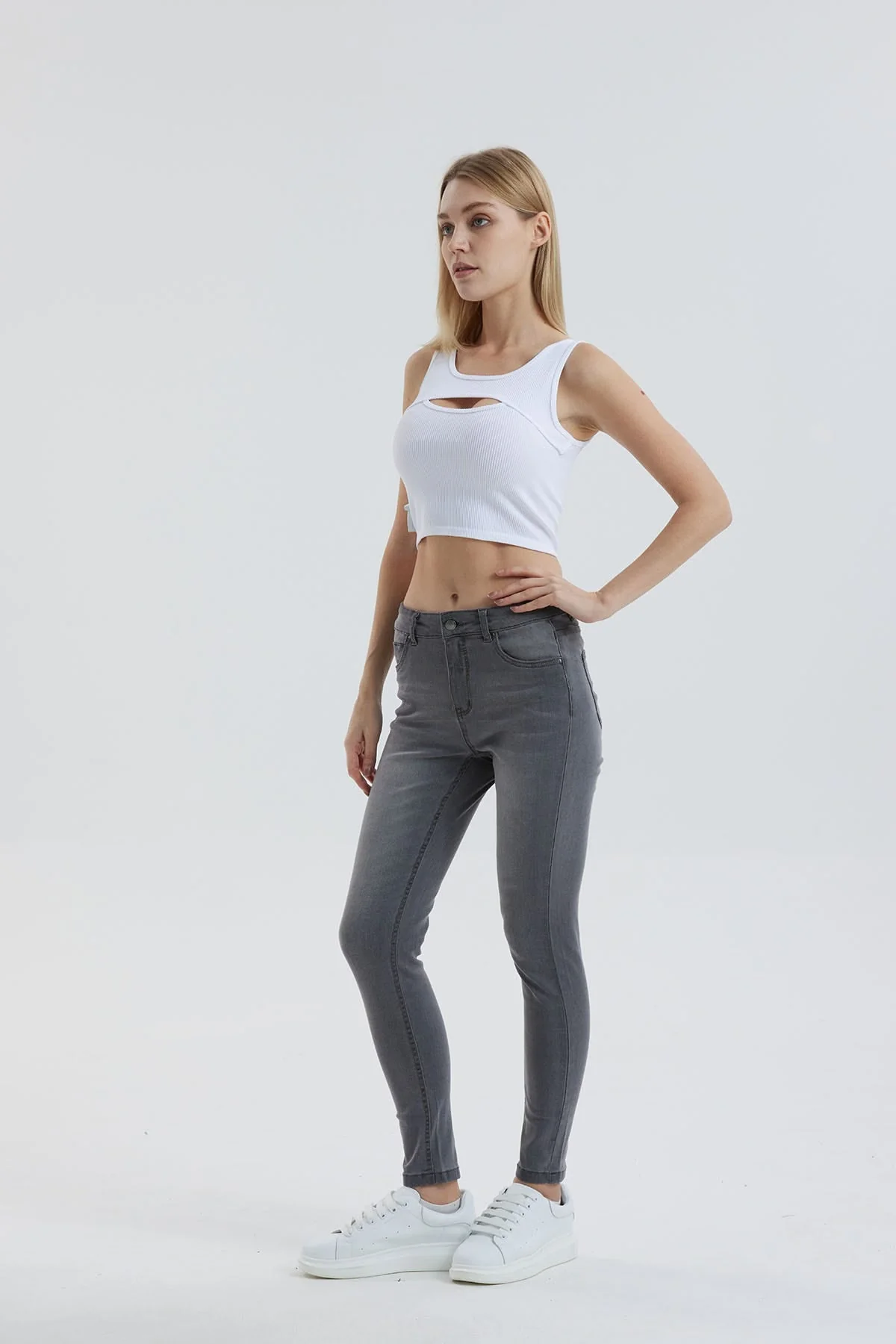 Jeans Mujer Skinny Estela Gris - Image 4