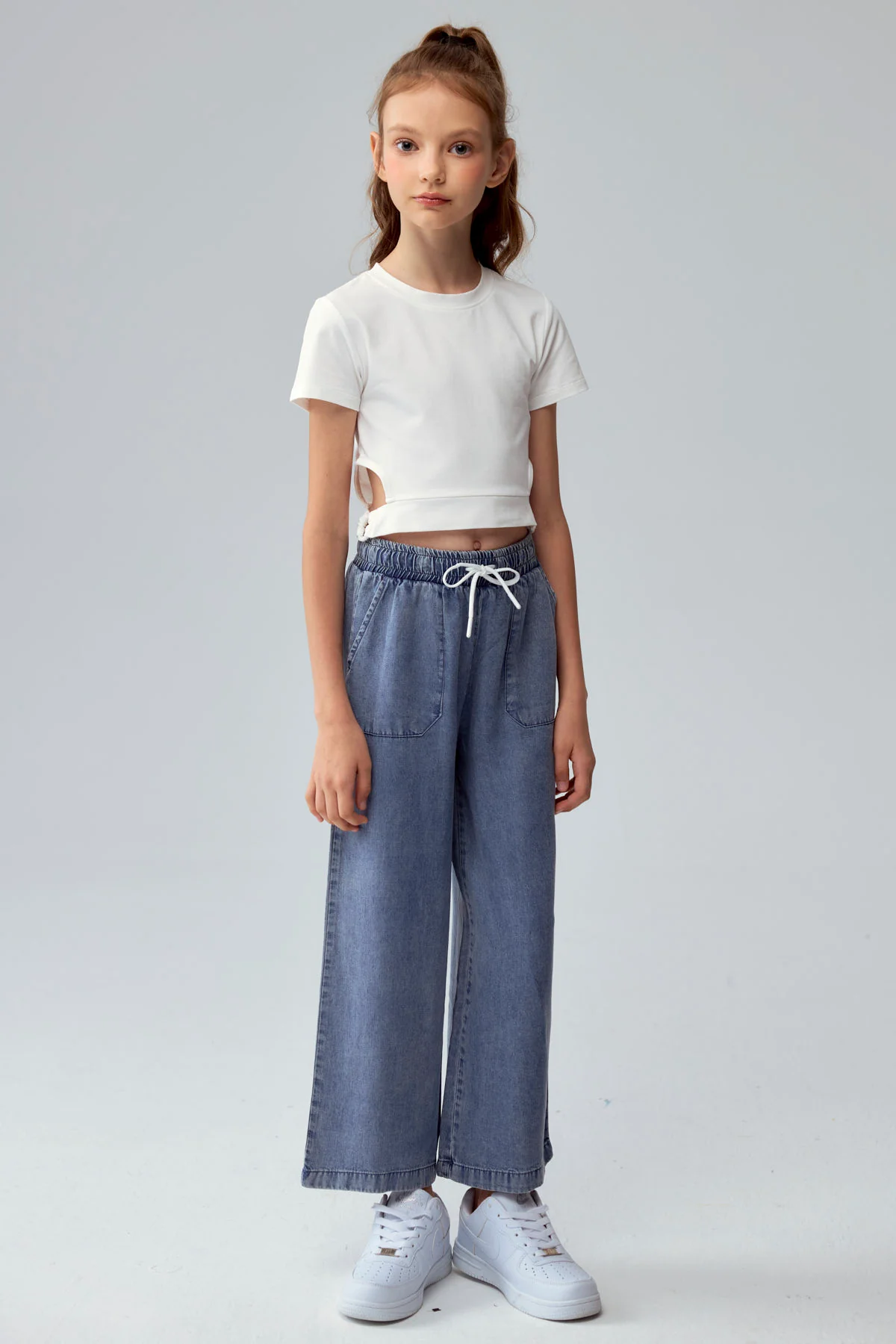 Jeans Niña Wide Leg Lyocell Azul - Image 4