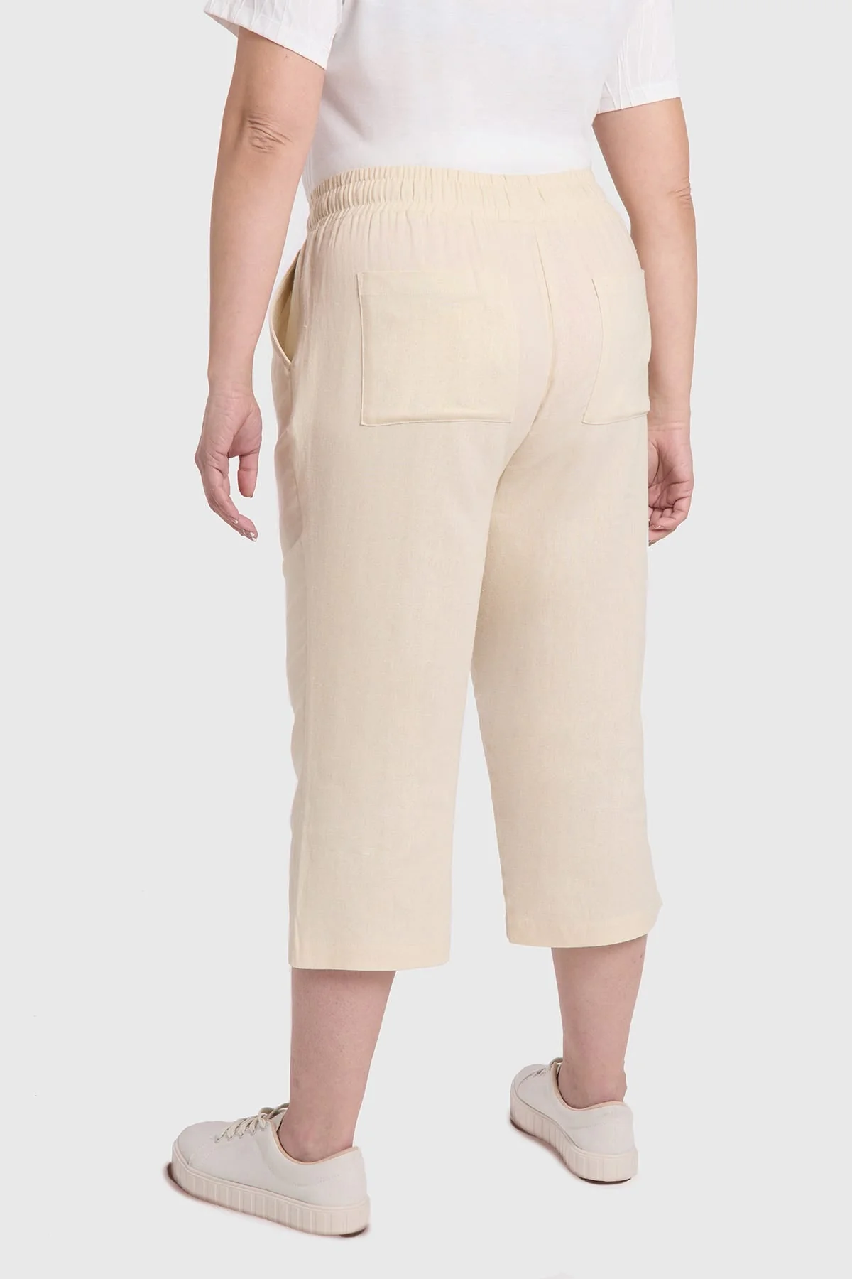 Pantalón Mujer Lino Beige - Image 3