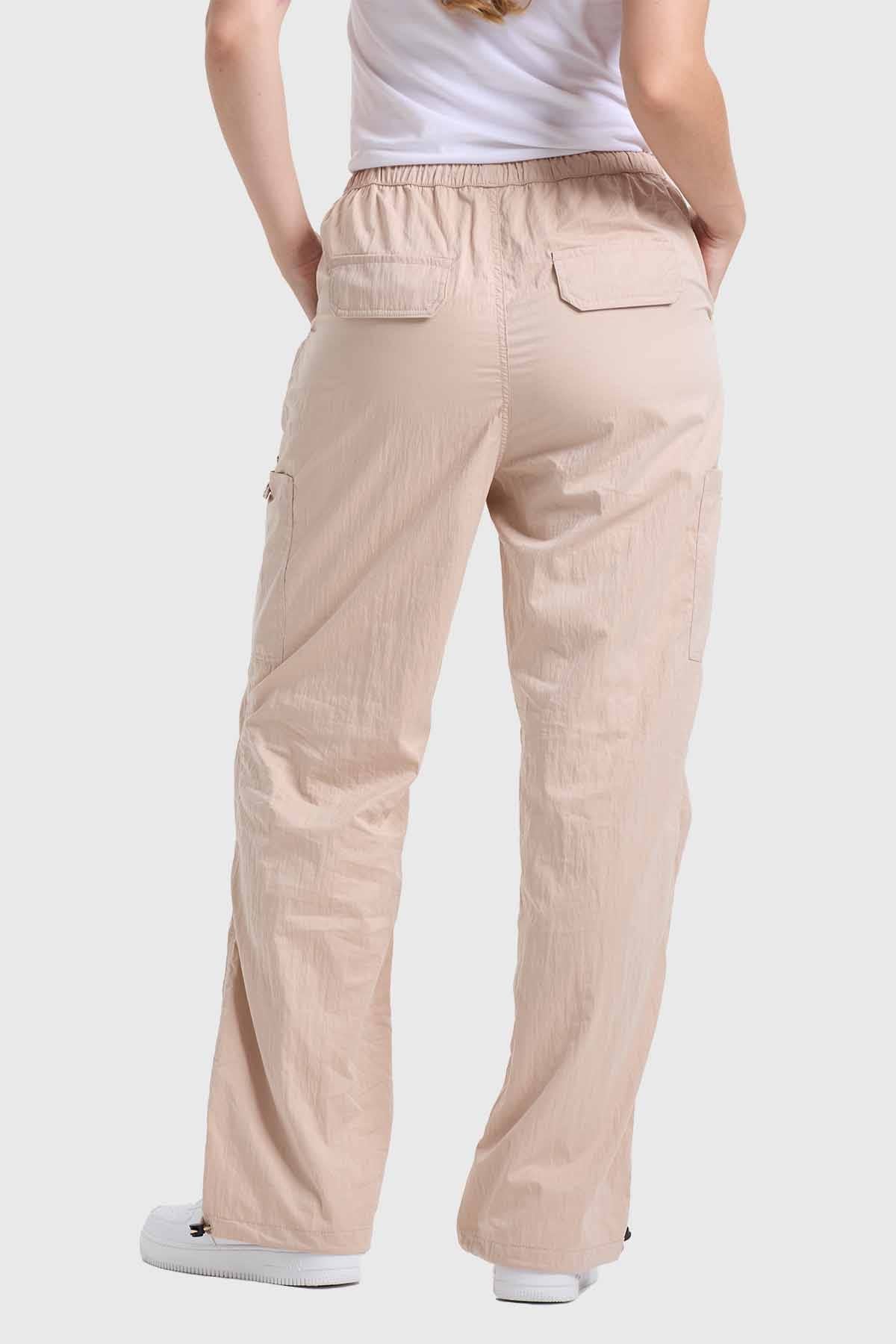 Pantalón Mujer Recogido Beige - Image 3