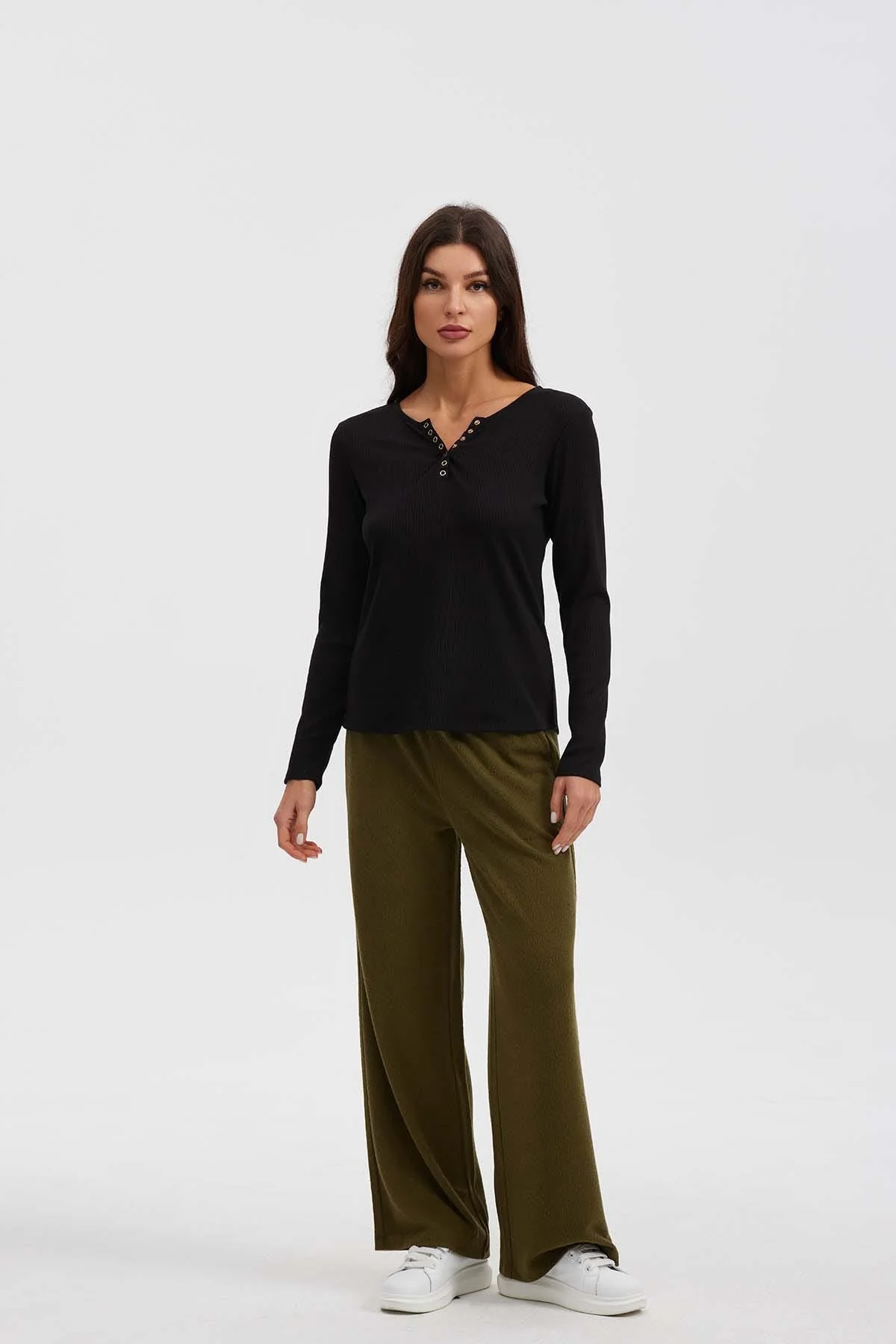 Pantalón Mujer Recto Cordones Verde - Image 4