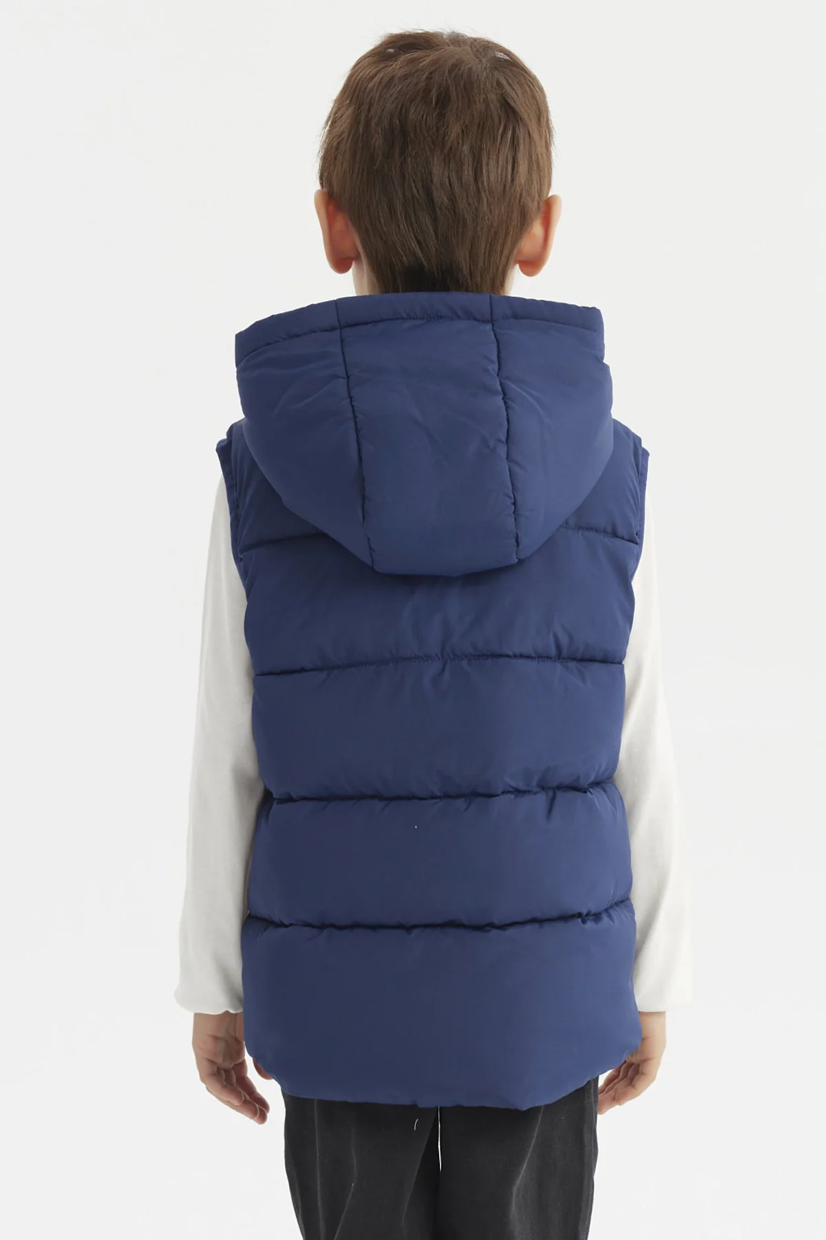 Parka Niño Full Zipper Con Bolsillo Azul Oscuro - Image 3