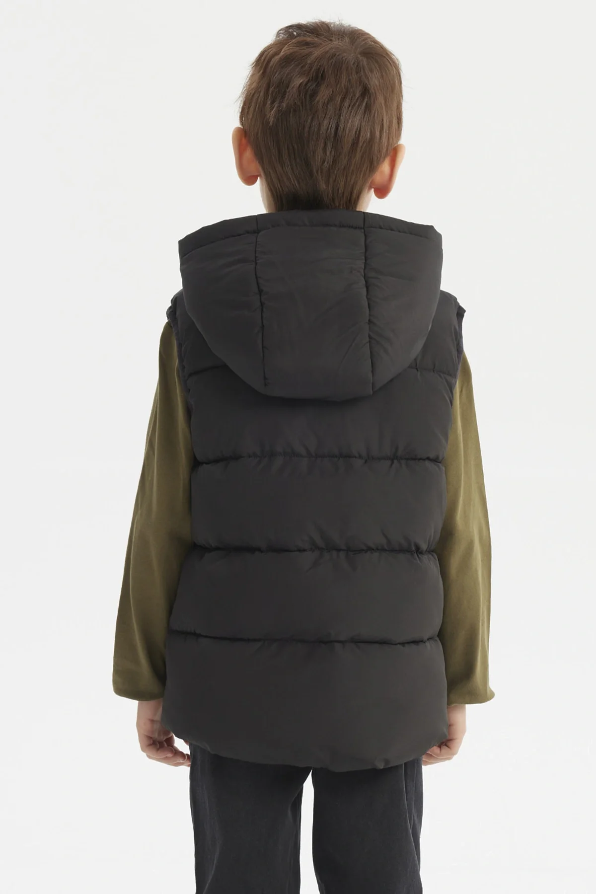 Parka Niño Full Zipper Con Bolsillo Negro - Image 3