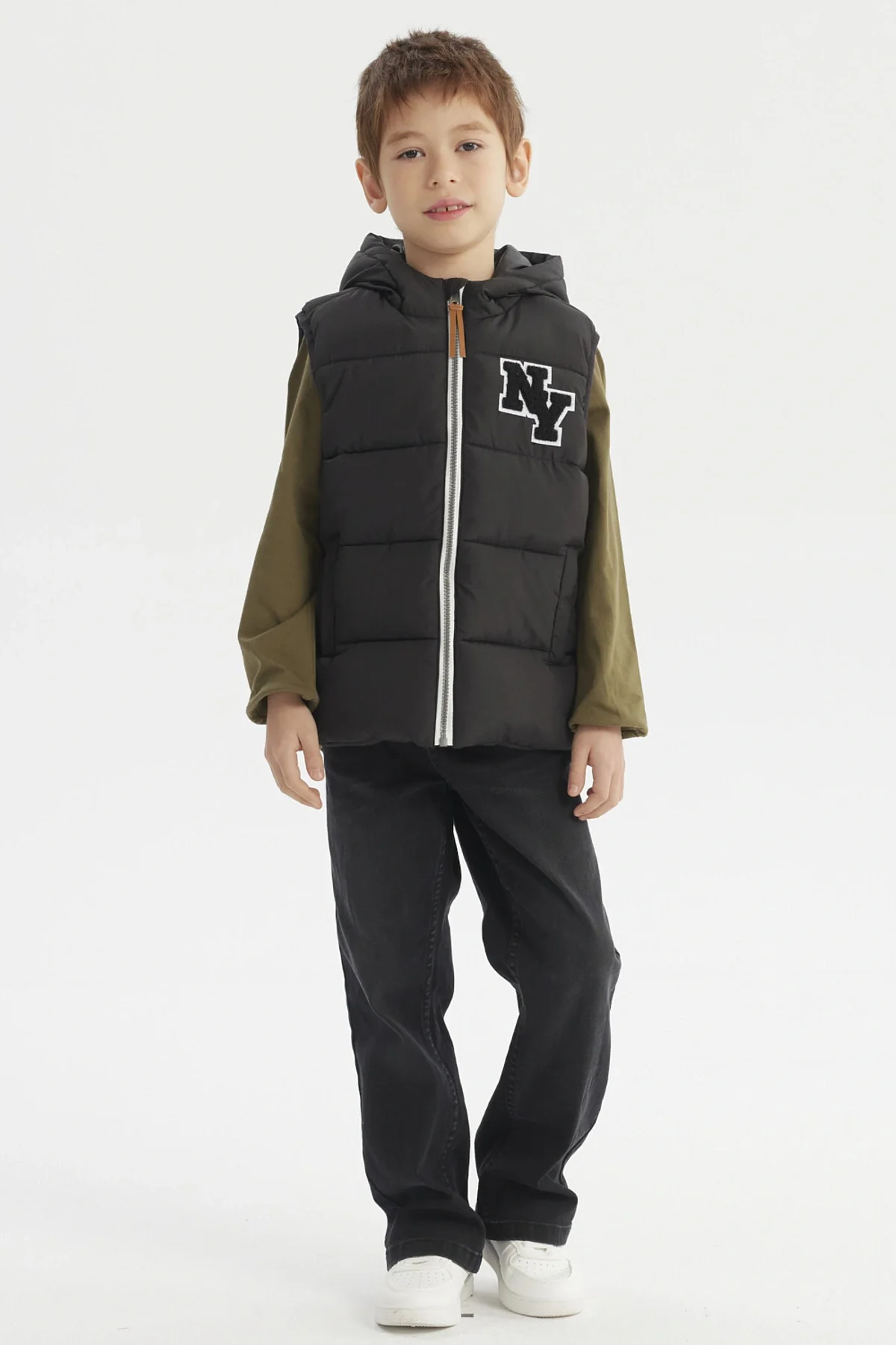 Parka Niño Full Zipper Con Bolsillo Negro - Image 4