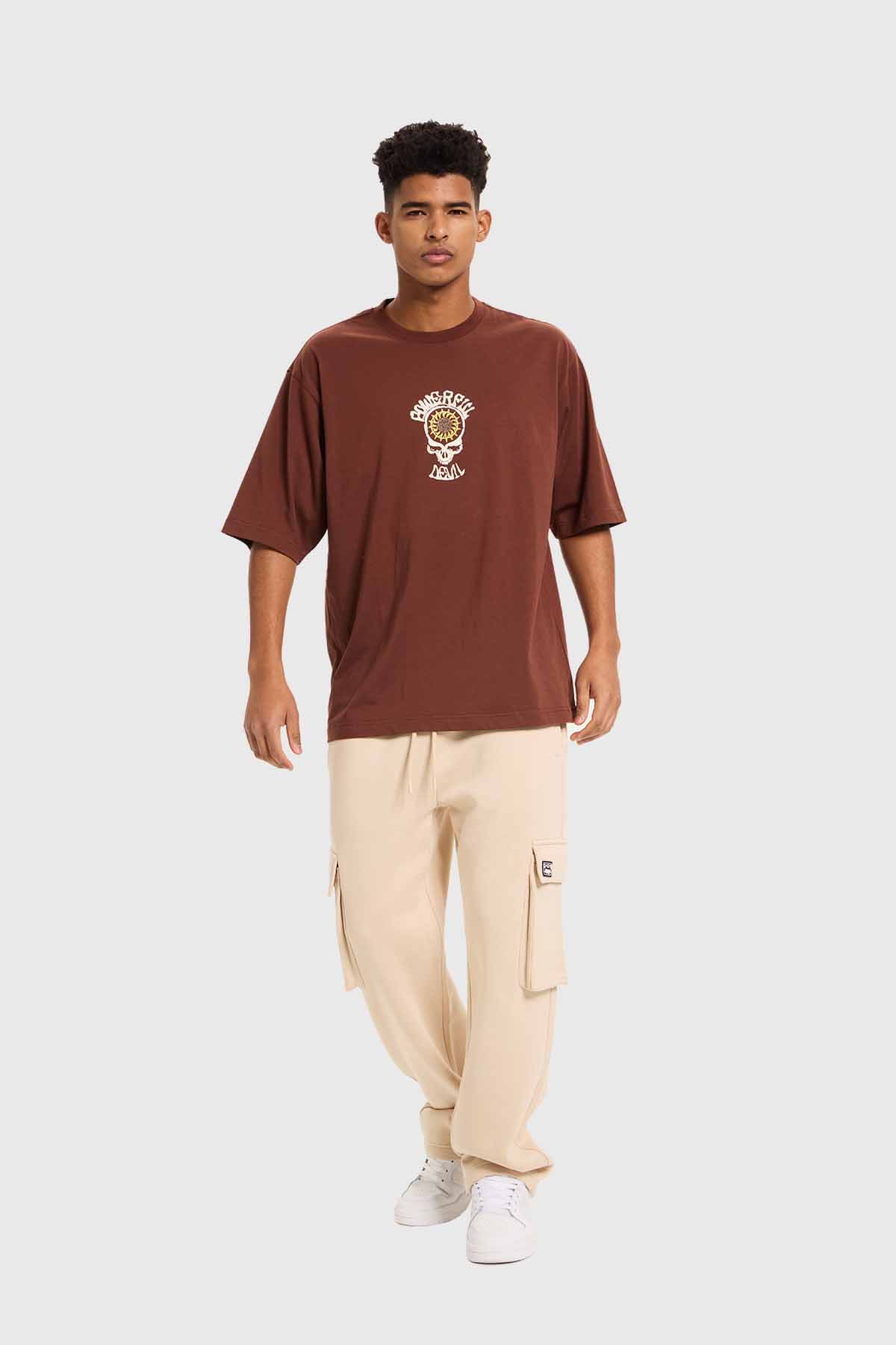 Polera Hombre Doble Print Chocolate - Image 4