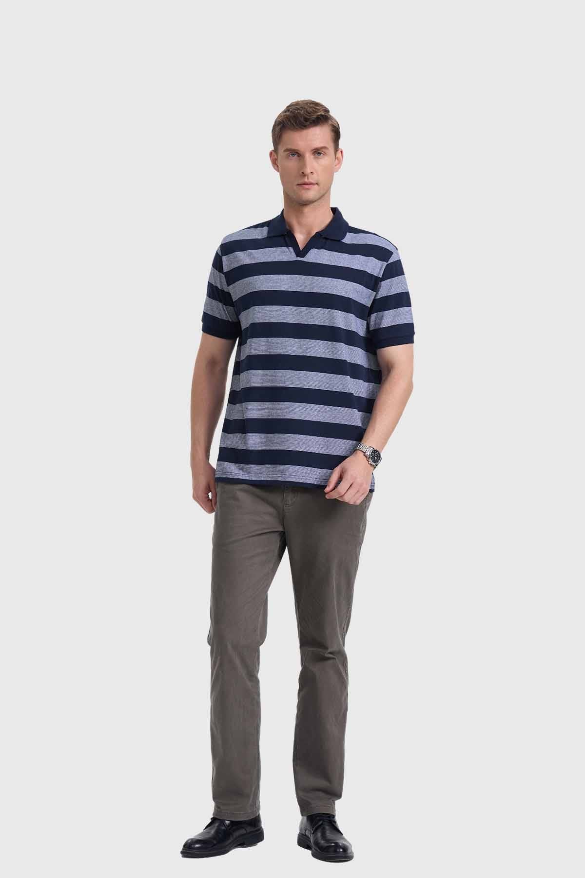 Polera Hombre Franjas Azul - Image 4