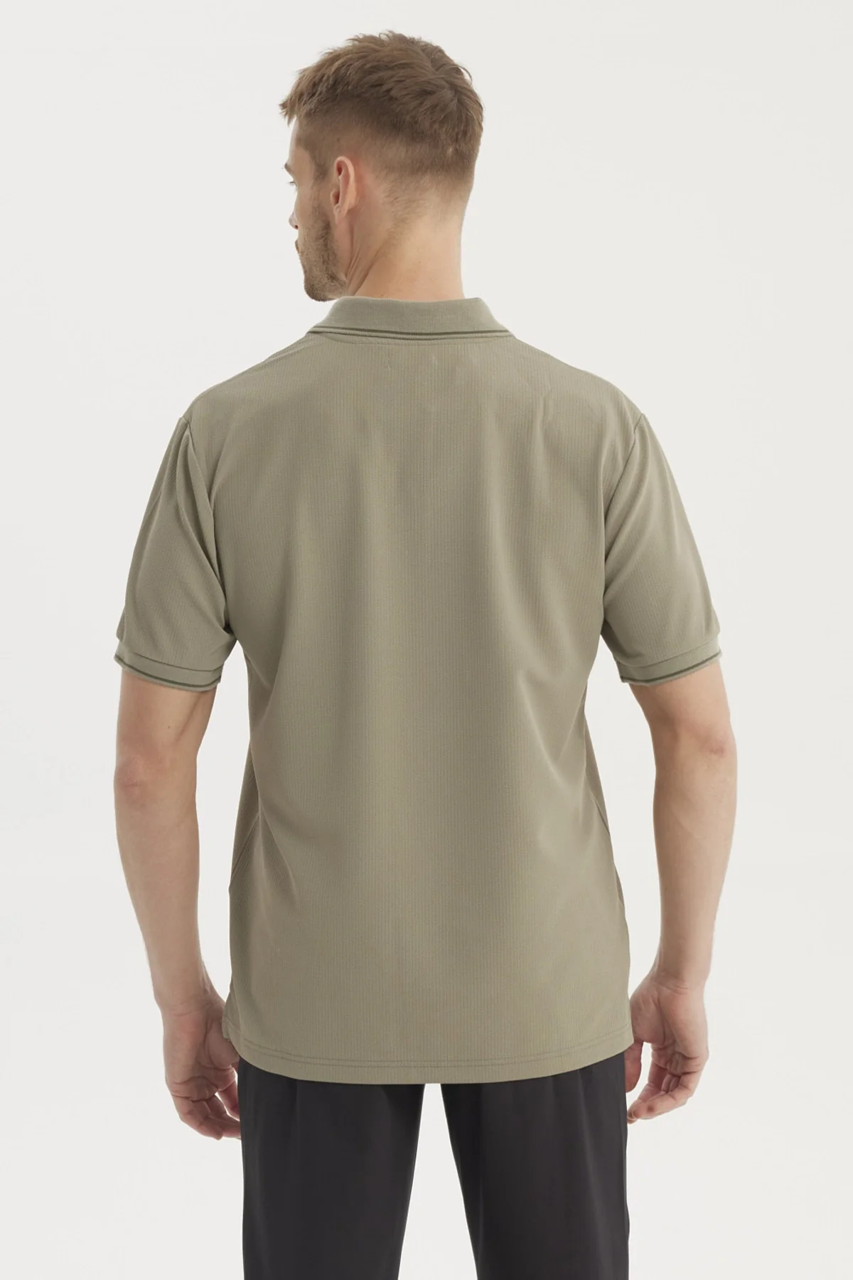 Polera Hombre Slim Cuello Camisero Verde - Image 3