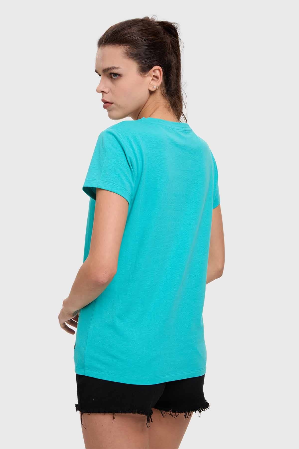 Polera Mujer Básica Print Aqua - Image 3