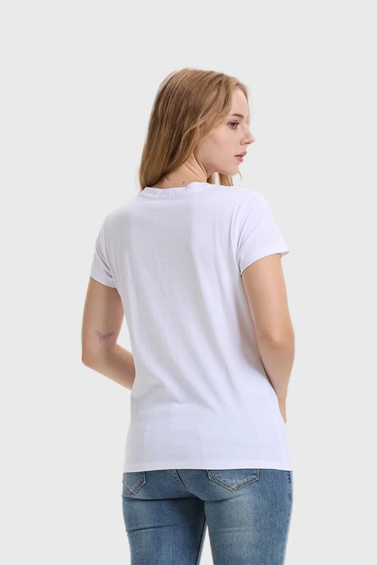 Polera Mujer Básica Print Blanco - Image 3