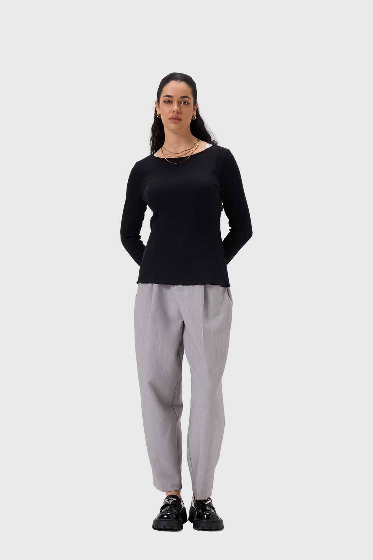 Polera Mujer Rib Negro - Image 4