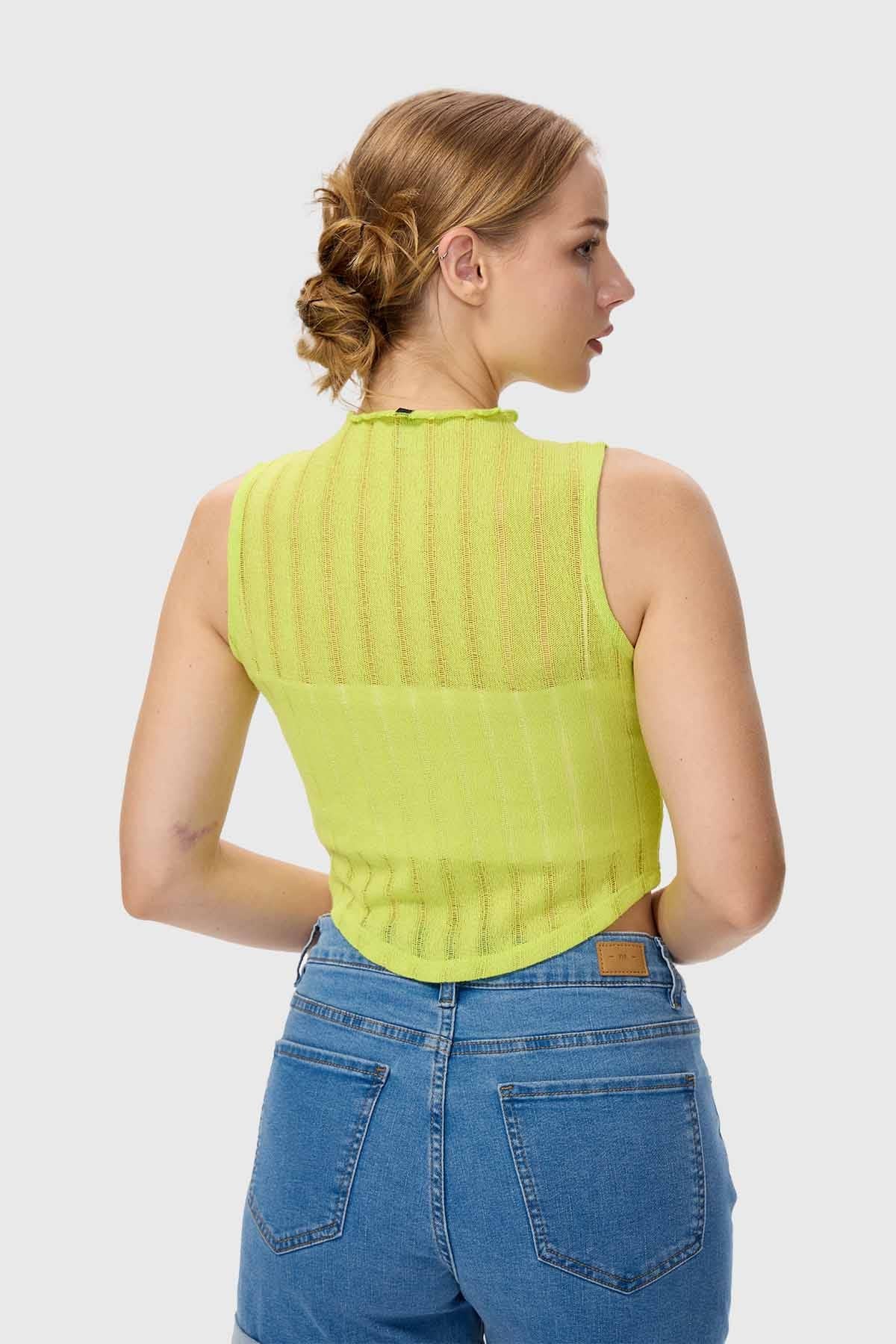 Polera Mujer Tejida Verde - Image 3
