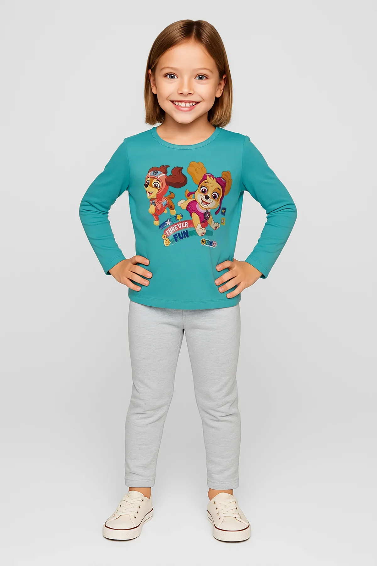 Polera Niña Print Turquesa - Image 3