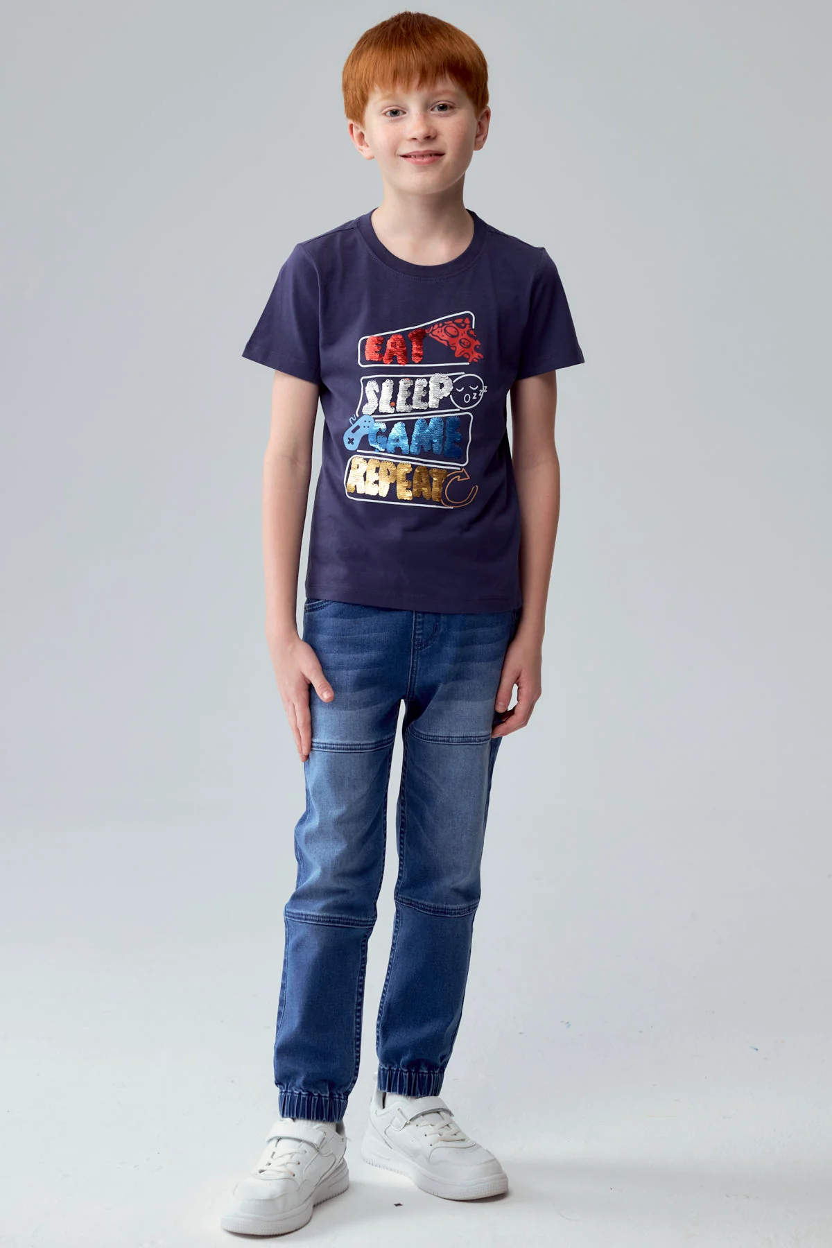 Polera Niño Print Azul - Image 4