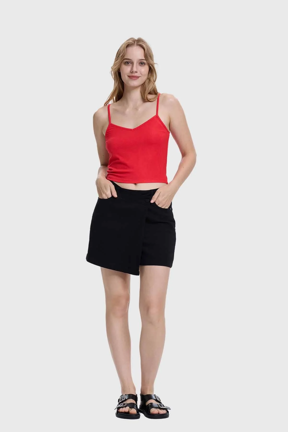 Polera Peto Mujer Pabilo Crop Rojo - Image 4