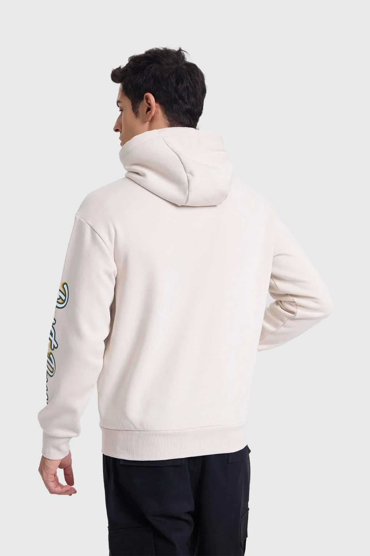 Polerón Hombre Hoodie Print Beige - Image 3