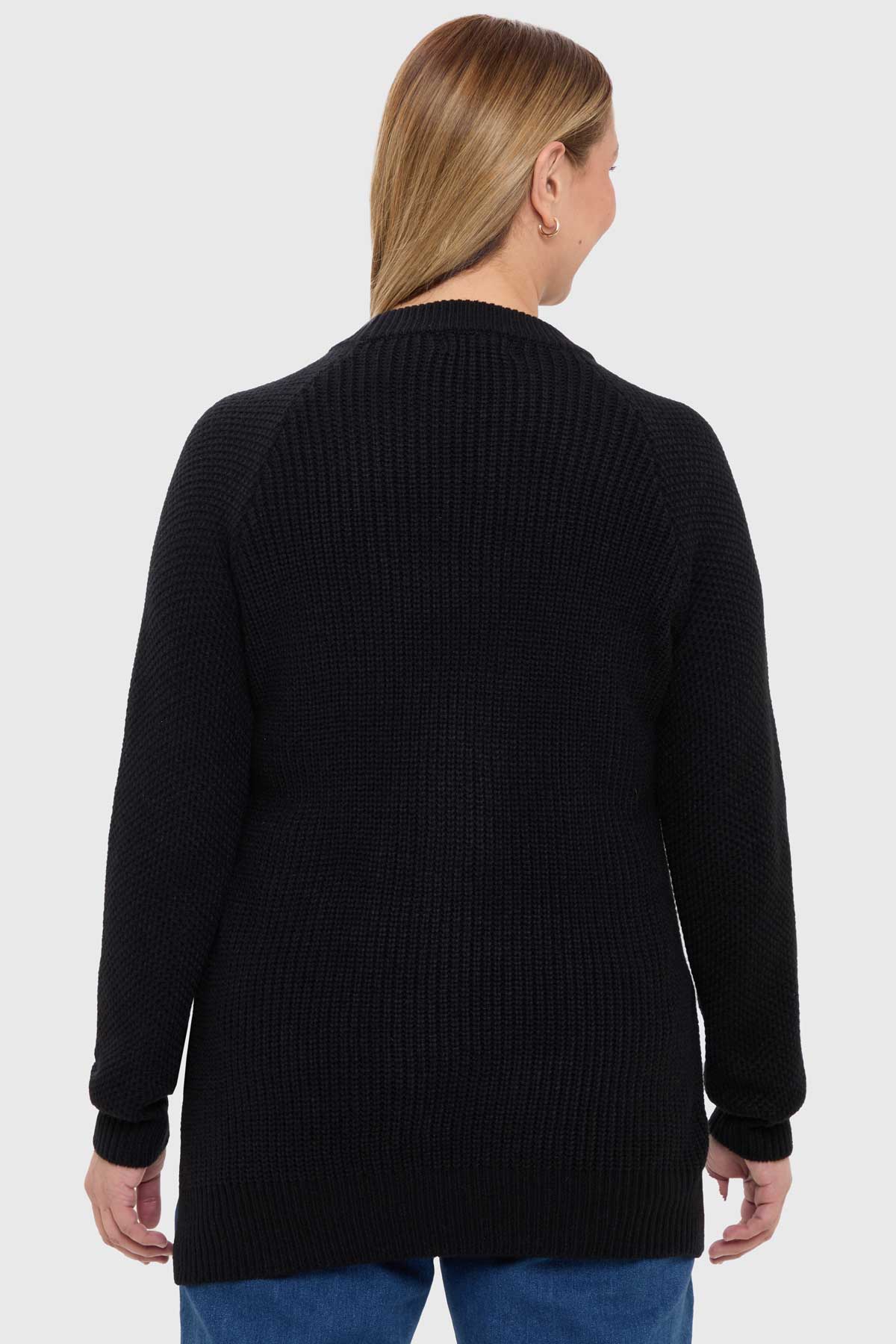 Sweater Mujer Calado Casual Negro - Image 3