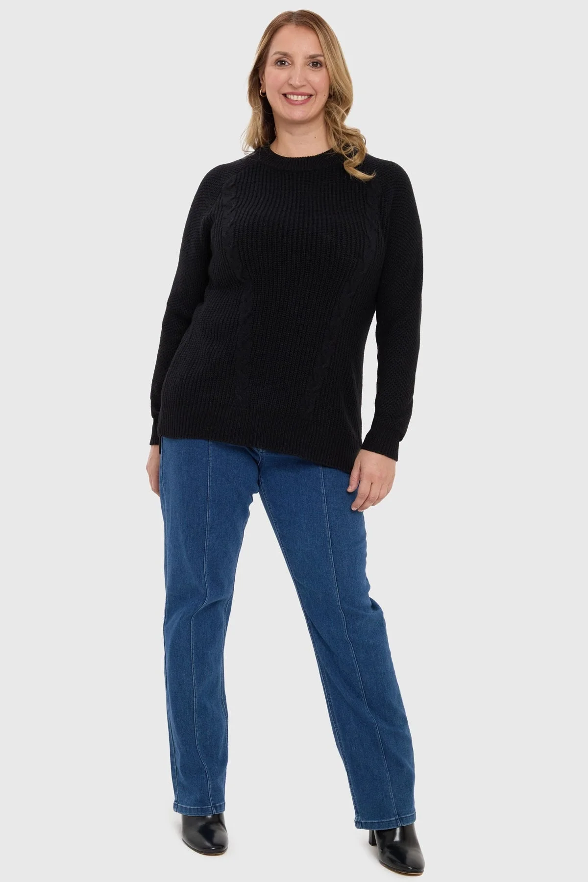 Sweater Mujer Calado Casual Negro - Image 4