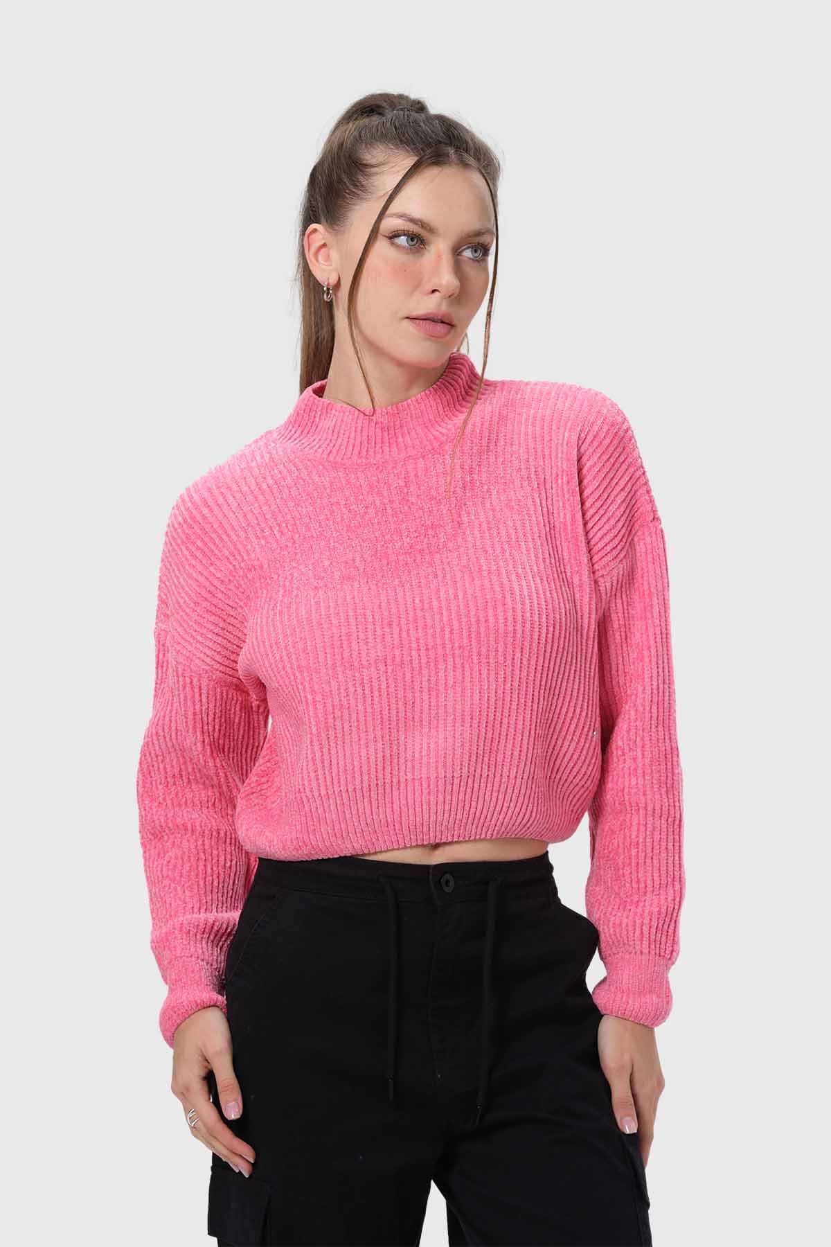 Sweater Mujer Chenille Rosado - Image 2