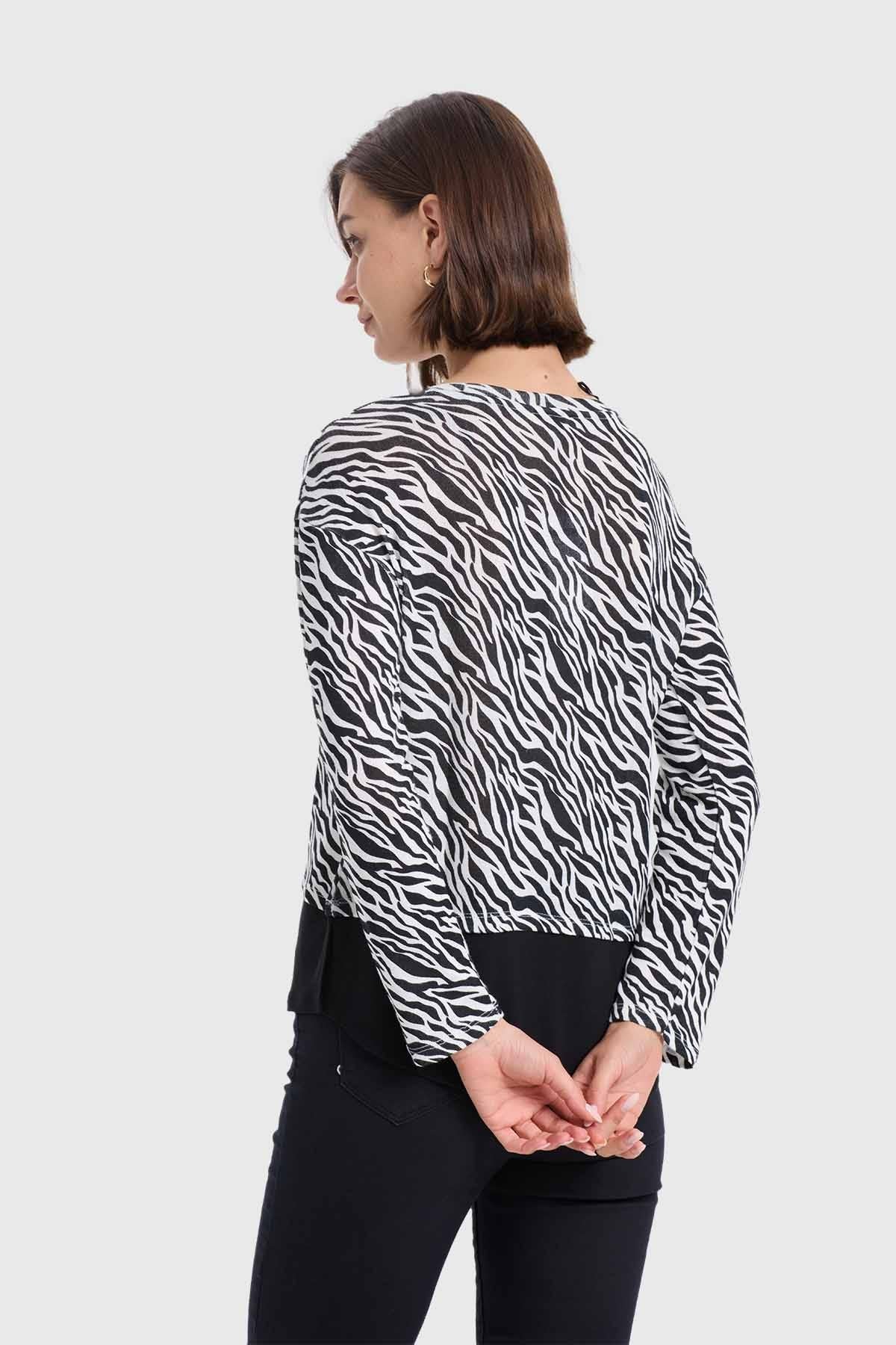 Sweater Mujer Con Faldón Blanco - Image 3