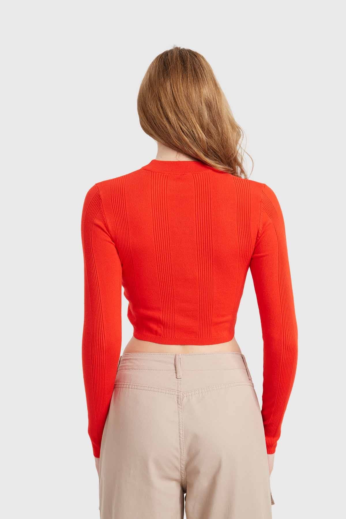 Sweater Mujer Crop Rojo - Image 3